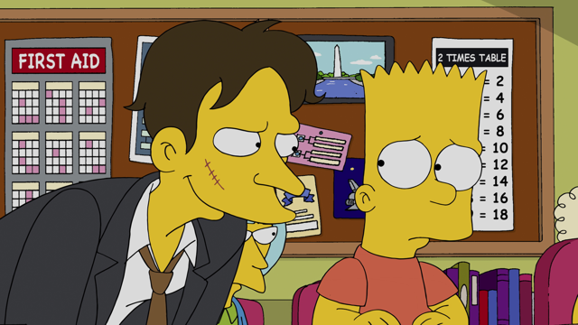 Cena do episódio “Brilhante e Confuso” de Os Simpsons
