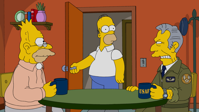 Cena do episódio “Voa, Vovô” de Os Simpsons