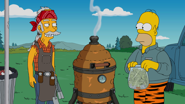 Cena do episódio “O Detetive do Churrasco” de Os Simpsons