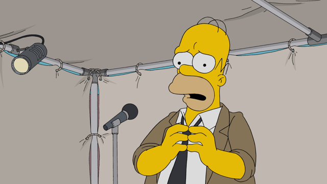 Cena do episódio “Simprovisado” de Os Simpsons