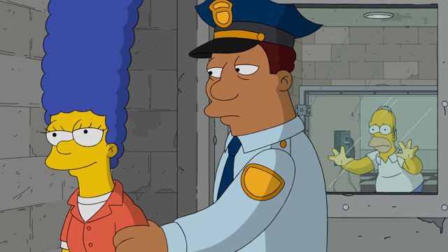 Cena do episódio “Laranja É o Novo Amarelo” de Os Simpsons