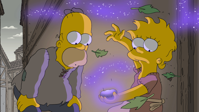 Cena do episódio “Os Serfsons” de Os Simpsons