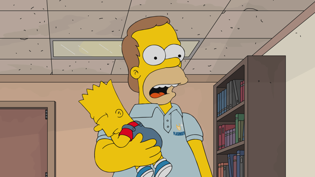 Cena do episódio “Três Cenas e um Final de Casamento” de Os Simpsons