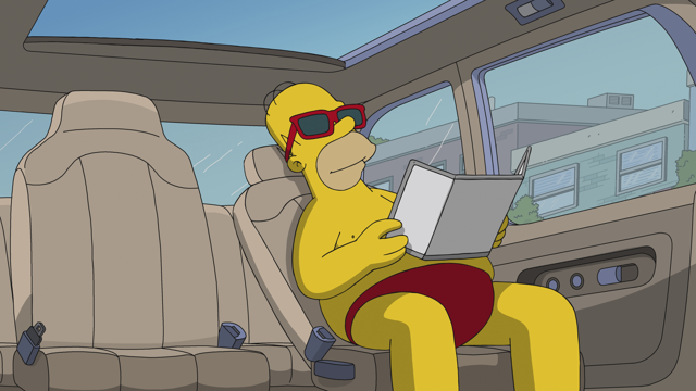 Cena do episódio “Querida, Você Não Pode Dirigir o Meu Carro” de Os Simpsons