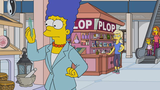 Cena do episódio “Persuasão de Cabelo Azul Cristalino” de Os Simpsons