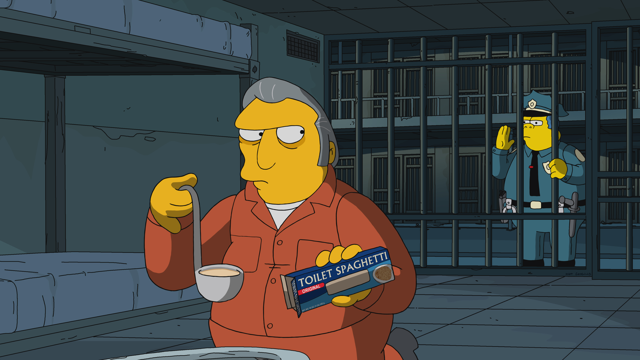 Cena do episódio “A Linha Azul Gorda” de Os Simpsons