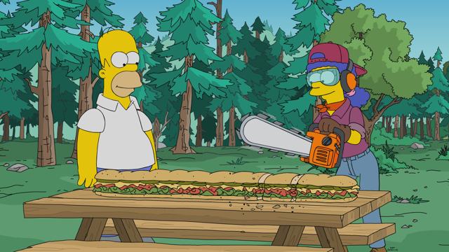 Cena do episódio “Marge, a Lenhadora” de Os Simpsons