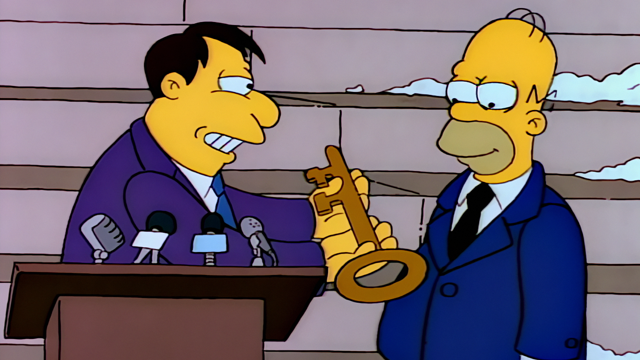 Cena do episódio “Sr. Escavadeira” de Os Simpsons