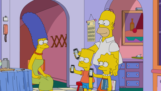 Cena do episódio “Sem Tela” de Os Simpsons