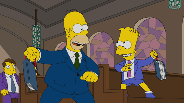 Cena do episódio “Conflito de Pastores” de Os Simpsons