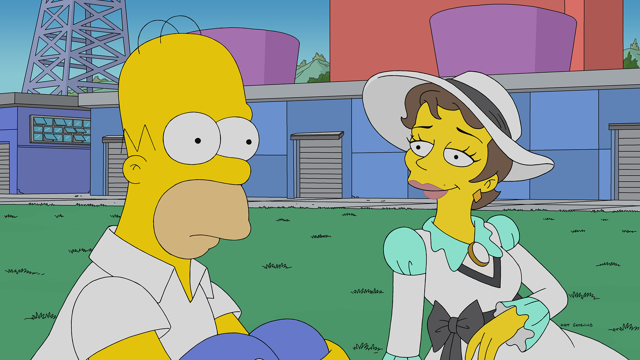 Cena do episódio “Beldade Britânica” de Os Simpsons