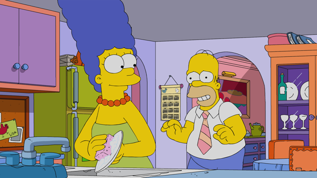 Cena do episódio “Mulheres Sem Cortes” de Os Simpsons