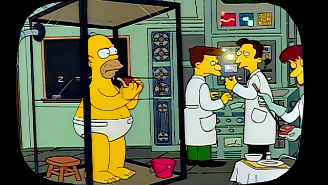 Cena do episódio “Chamando os Simpsons” de Os Simpsons