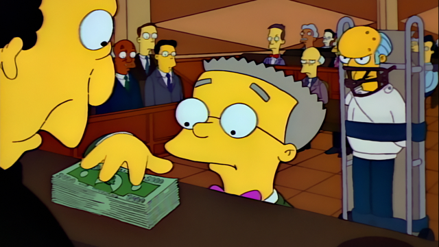 Cena do episódio “Marge Contra o Monotrilho” de Os Simpsons