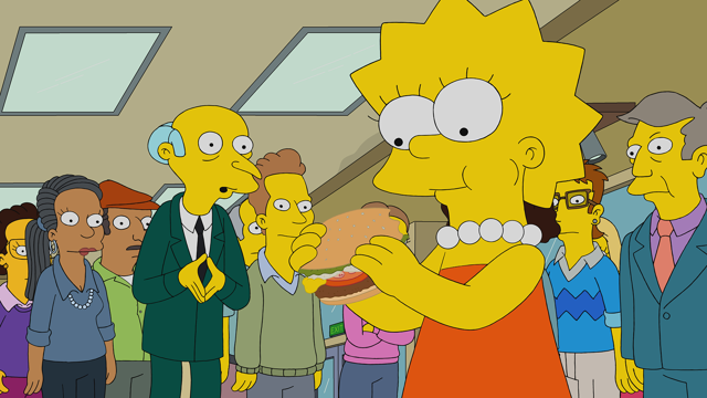 Cena do episódio “Reis do Hambúrguer” de Os Simpsons