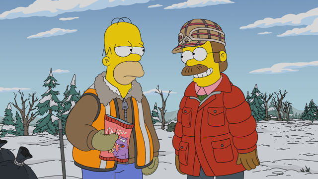 Cena do episódio “Um Flanders Sério (Parte I e Parte II)” de Os Simpsons