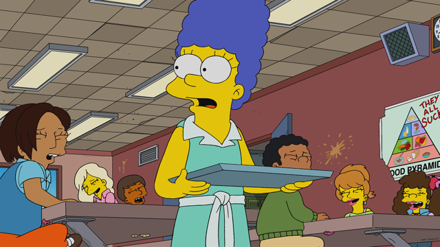 Cena do episódio “Marge, a Malvada” de Os Simpsons