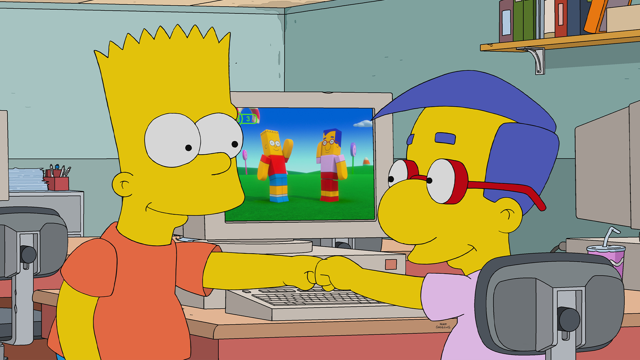 Cena do episódio “Jogo Finalizado Adulterado” de Os Simpsons