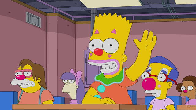 Cena do episódio “Palhaço Vs. Conselho de Educação” de Os Simpsons