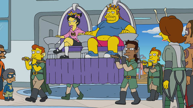 Cena do episódio “Assassinato no Barco” de Os Simpsons