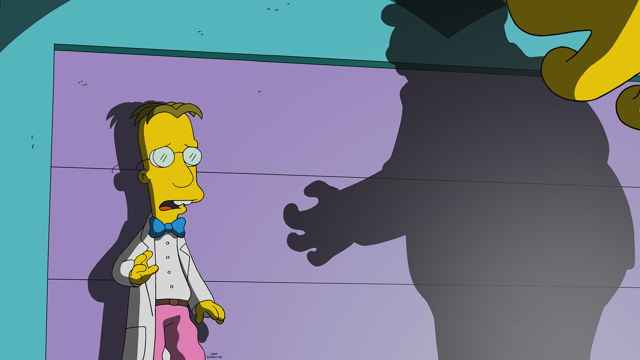 Cena do episódio “O Monstro de Frinkenstein” de Os Simpsons