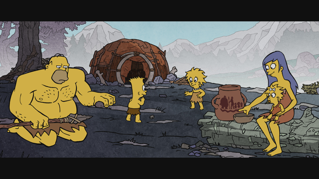Cena do episódio “Clã da Mãe da Caverna” de Os Simpsons