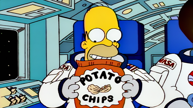 Cena do episódio “Homer Astronauta” de Os Simpsons